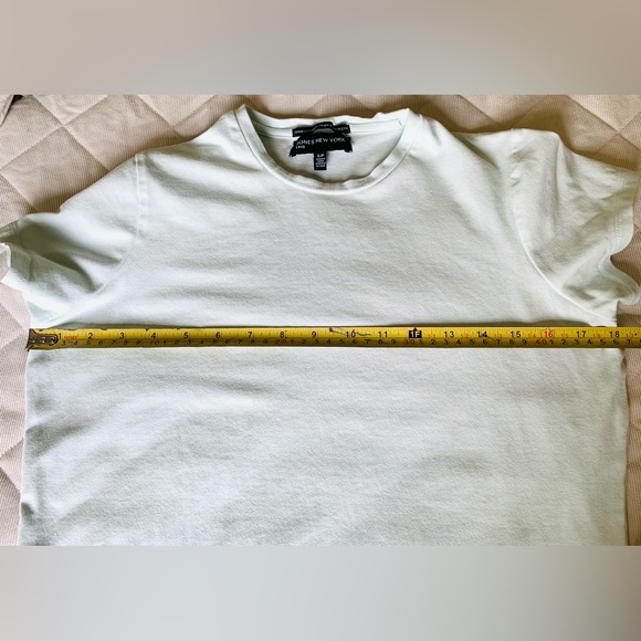 Jones New York Luxe cotton tops lot of 2 light blue & navy blue crew neck US S-M - Picture 10 of 14